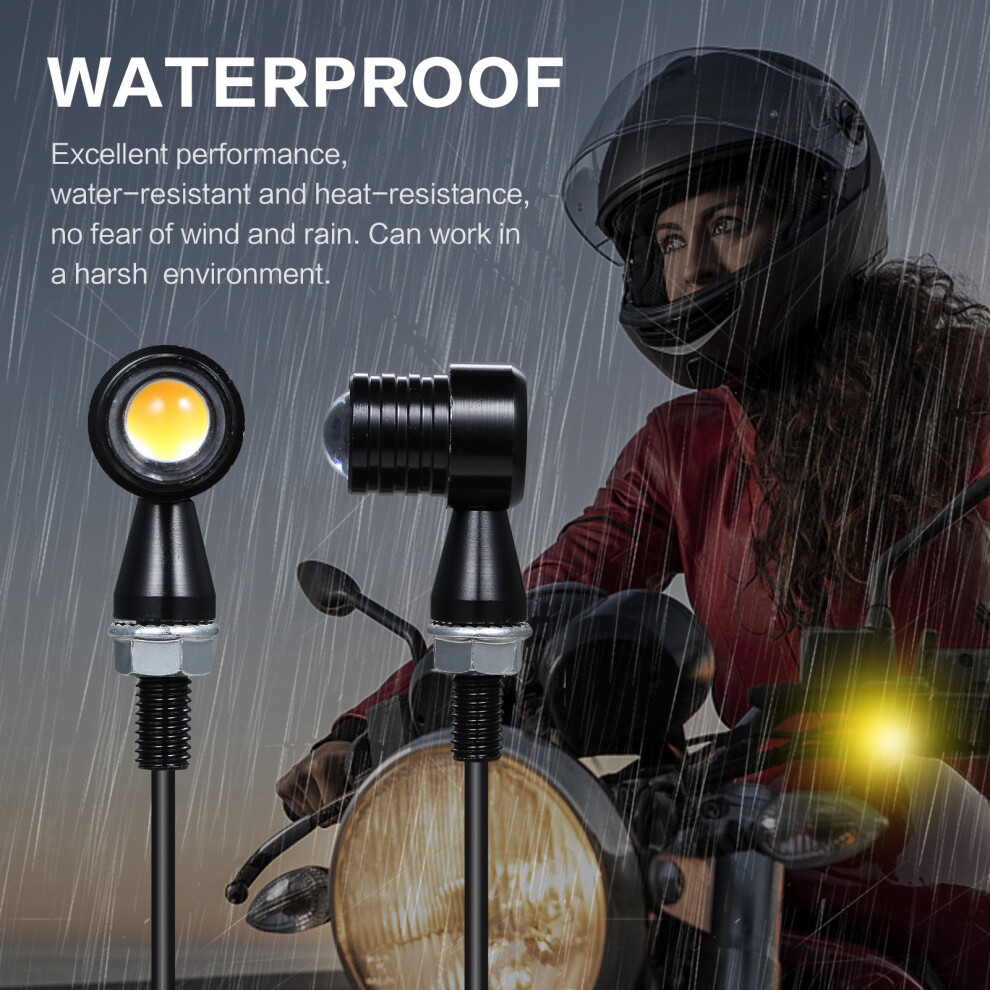 Mini Vintage Led Motorcycle Blinkers Bright Turn Signal Indicator Light 4921356714266