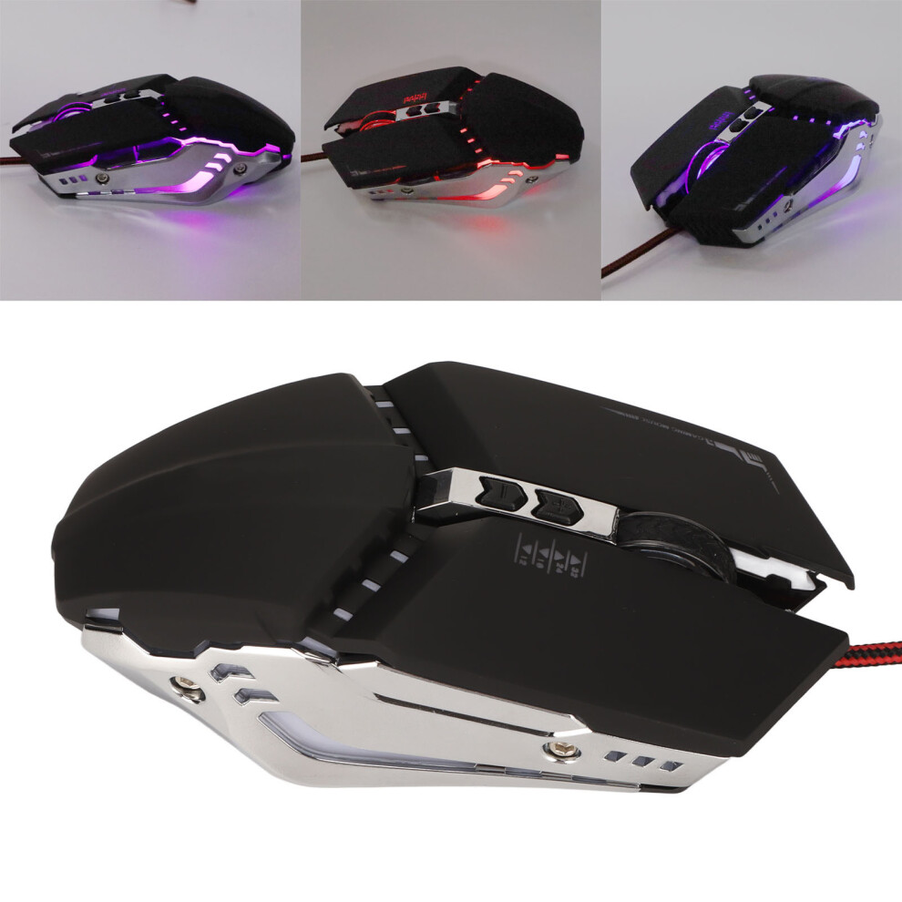 Ergonomic Gaming Mouse 7-Key Rgb Backlit 1200-3200 Dpi For Pc & Laptop Black 8411356714480