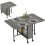 Homcom HOMCOM Mobile Drop Leaf Dining Table on Wheels with Storage Shelf Grey 2