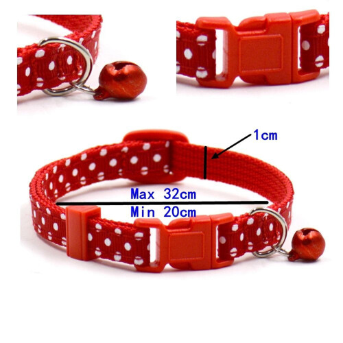 Polka Dots Katt & Halsband 1,0 Cm Bredd 1
