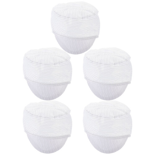 5Pcs Anti-Statisk Andningsbar Workshopsmössa För Cleanroom (Vit) 2