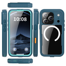 For iPhone 17 Pro 360° Full Body Waterproof phone Case Blue