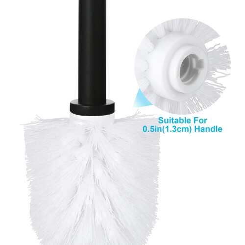 5Pcs Utbytesrunda Plasttoalettborstshuvuden Badrumsborstrenslare Vit 1