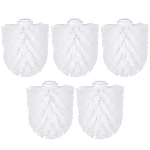 5Pcs Utbytesrunda Plasttoalettborstshuvuden Badrumsborstrenslare Vit 2