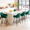 (Green) Bar Stools X2 Velvet Bar Stools Breakfast Chairs 7