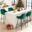 (Green) Bar Stools X2 Velvet Bar Stools Breakfast Chairs 4