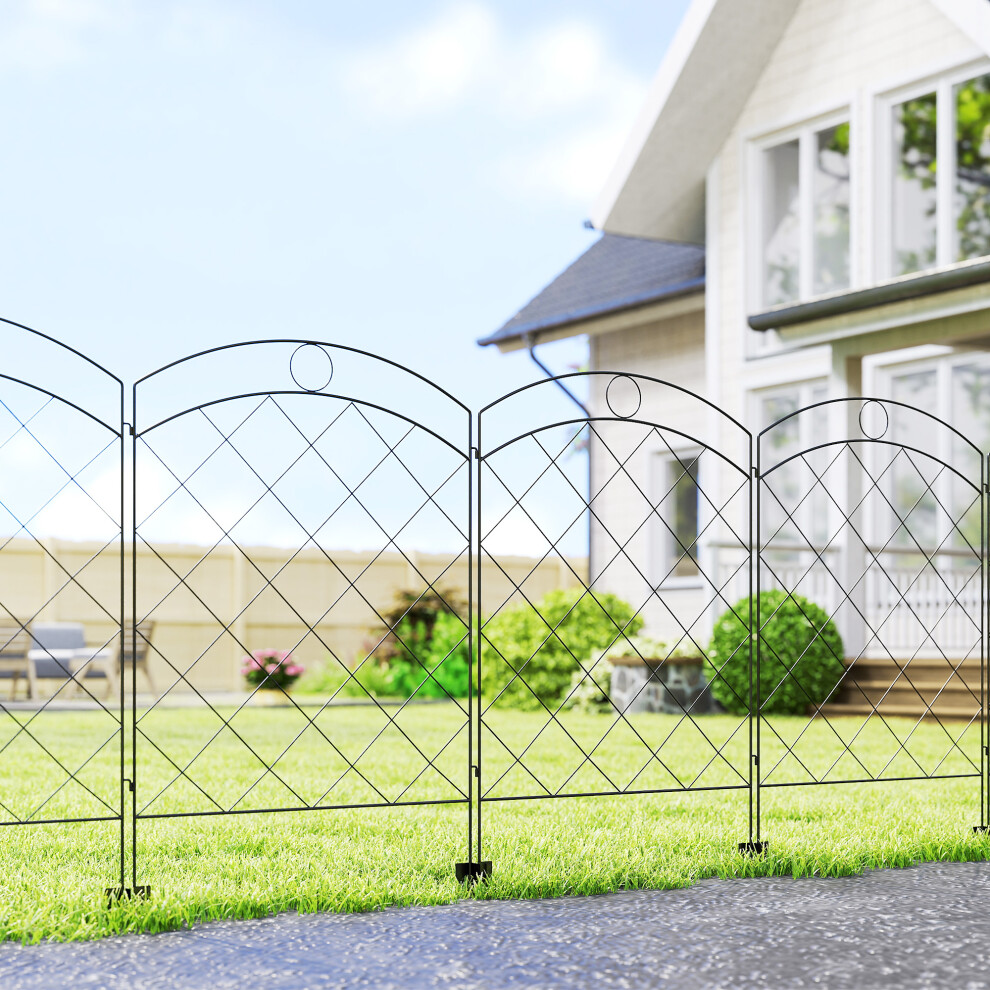 Outsunny 4Pcs Decorative Garden Fencing 43In X 11.4Ft Steel Border Edging