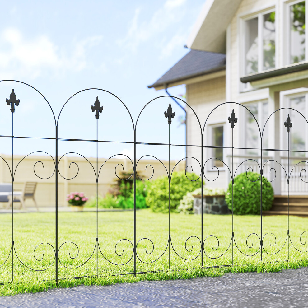 Outsunny Decorative Garden Fencing 8Pcs 44In X 12.5Ft Metal Border Edging