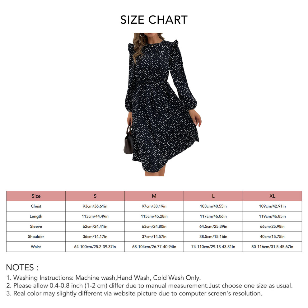 Women's Black Long Sleeve Pleated Dress, High Waist, XL-image-OPC-PMJ95MD-NEW