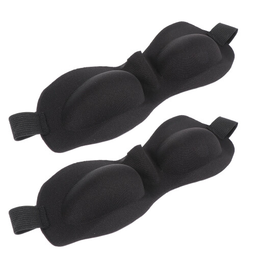 2Pcs Eva Sleep Eye Masks Black Comfortable Breathable Blindfolds