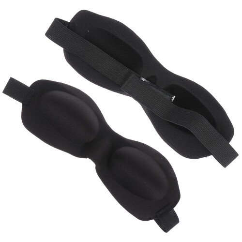 2Pcs Eva Sleep Eye Masks Black Comfortable Breathable Blindfolds 1