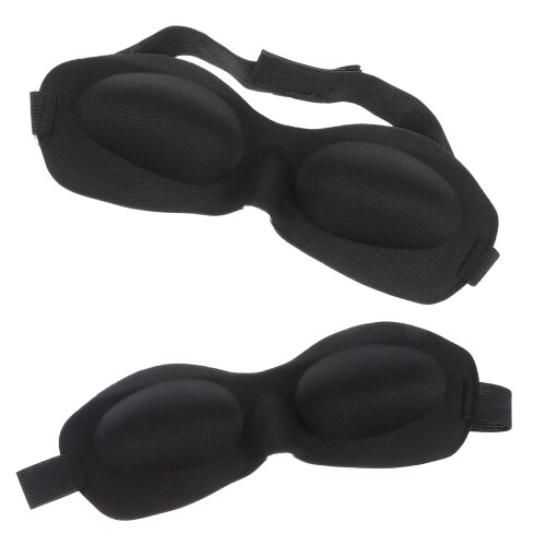 2Pcs Eva Sleep Eye Masks Black Comfortable Breathable Blindfolds 2