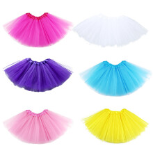6 ballet tutu van chiffon in verschillende kleuren