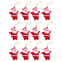 24Stk Weihnachtsdeko Mini Santa Claus Anhänger Rot