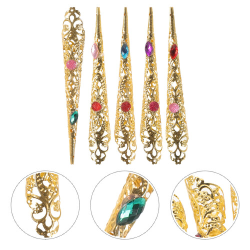 5Pcs Halloween Nagelklor, Aluminiumlegering Fingerknog 2