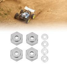 4pcs Aluminum Alloy RC Hex Adapter 12mm to 17mm for 1/10 RC Cars Gray