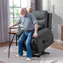 HOMCOM Massage Recliner Chair, Lift Chair with Heat, USB, Remote, Grey