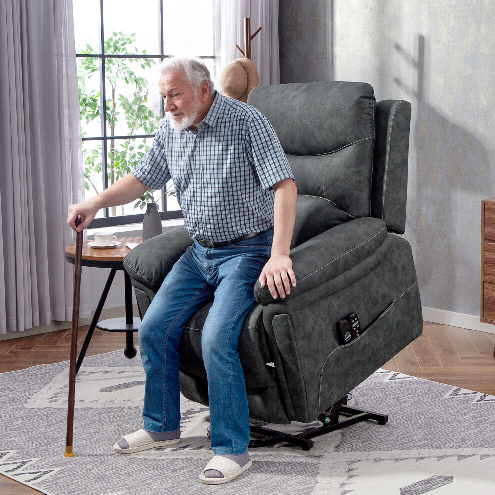 Homcom Massage Recliner Chair, Lift Chair With Heat, Usb, Remote, Grey