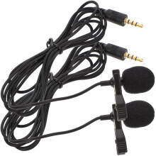 Lapel Microphone Black 2pcs 5.9x0.6x0.6in