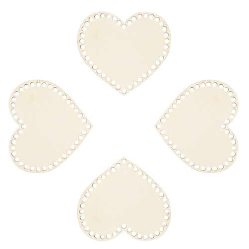 4St Träväskbotten DIY Stickning Väskform Med Hål