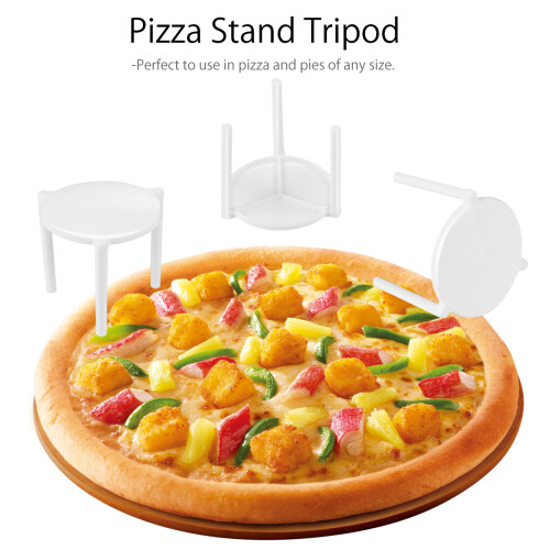 100St Pizzasäkerhetsställ Vit Trehofot Stapelbar 1