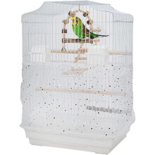 (As show, One size) Bird Cage Cover Adjustable Nylon Mesh Netting Universal Protective Netting White