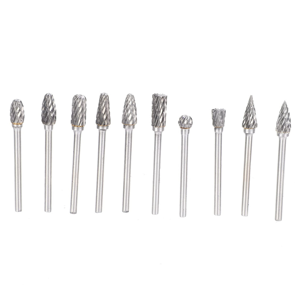 Rotary File Milling Cutter Set 10-Piece Carbide Grinding Head 3X6 Mm Woodworking Router Bits For Reaming And Carving 9105992818280