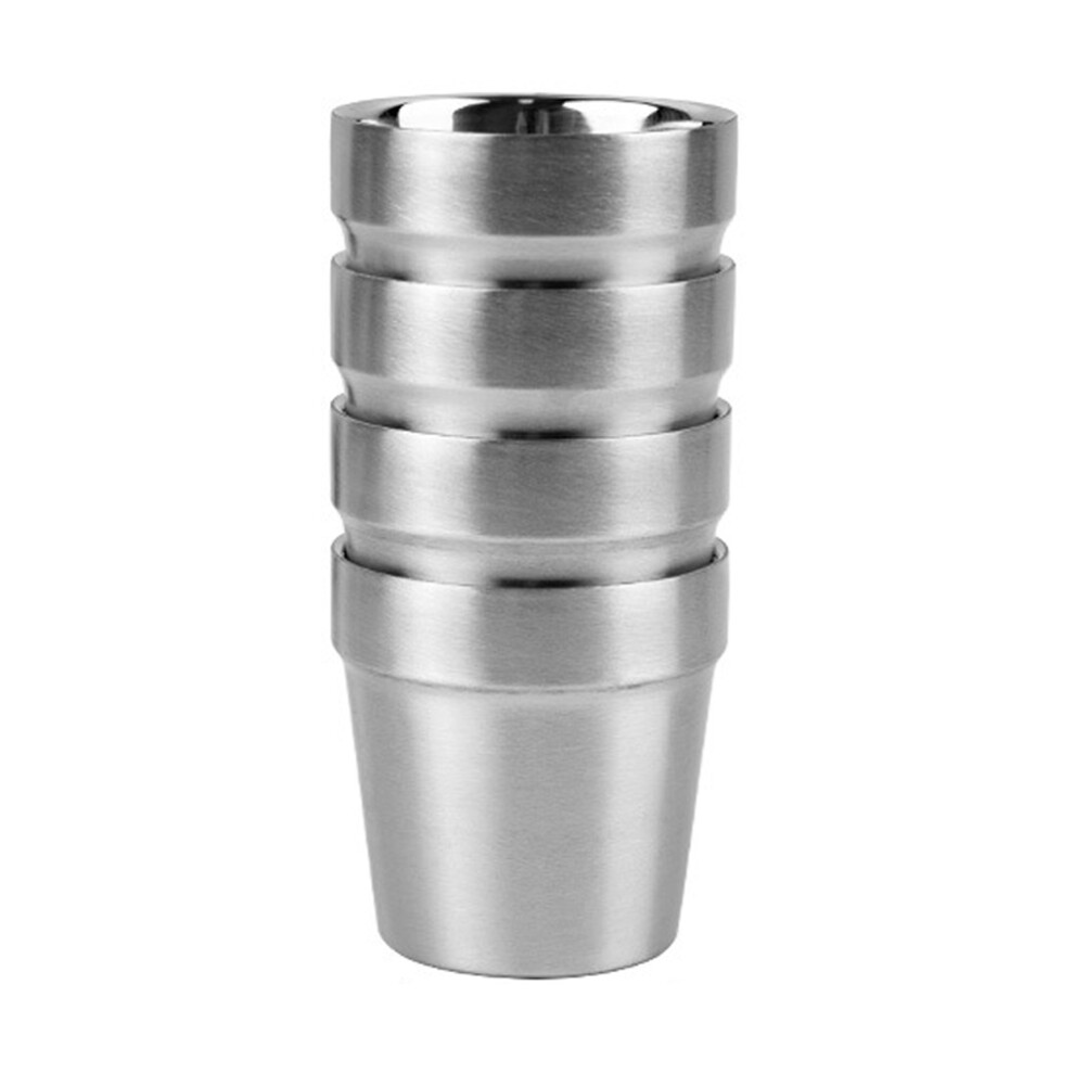 Stainless Steel Camping Cups Set 180ml Pack of 4 with Storage Bag-image-OPC-PMJB8MK-NEW