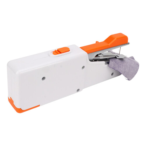 Orange Portable Handheld Sewing Machine for Travel & DIY Projects