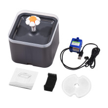Fuente de agua para mascotas de 2 L/67 oz - 16x16x12,7 cm - gris