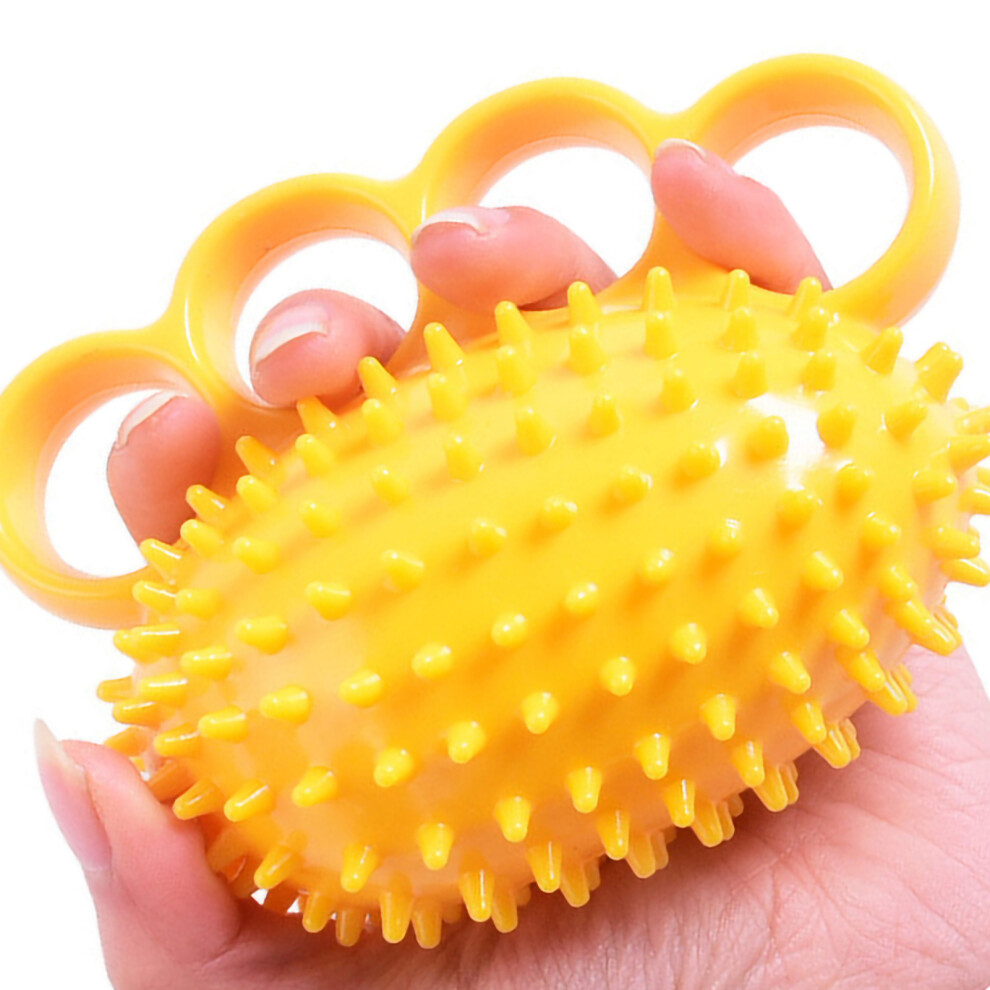 Yellow Grip Ball 4 Finger Strengthener Tpr Hand Exercise Ball
