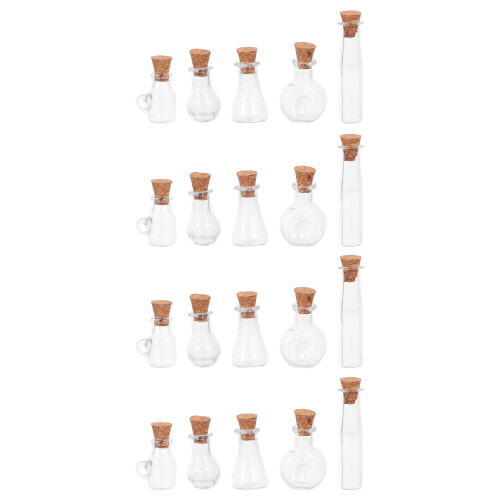 20Pcs Små Flaskor: Mini Glasflaskor Med Korkproppar För Hantverk