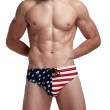 Men Usa Flag Triangelformade Underkläder Badkläder Bikini Trosor L Blå