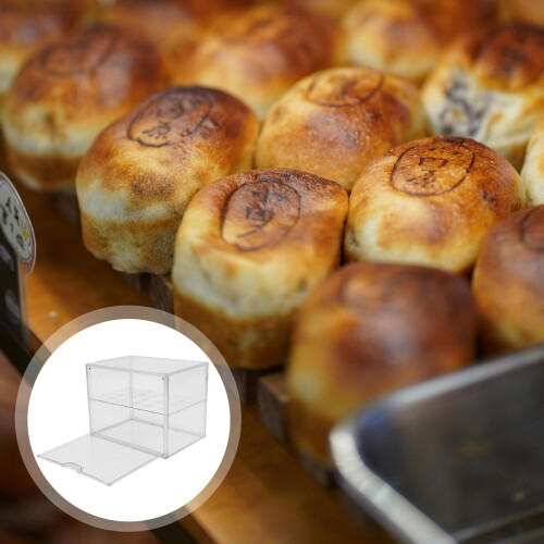 Bread Box För Kökshöjd Transparent Två-Lagers Brödbehållare 2