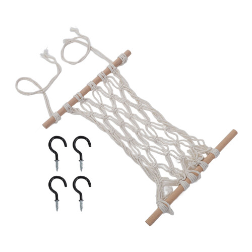 Hängende Obsthängematte mit Haken, handgewebtes