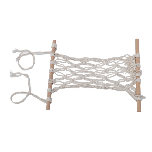 Hängende Obsthängematte mit Haken, handgewebtes 2