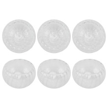 6Pcs Glass Tea Cup Set Double-Layer Transparent Pumpkin Stripe Cups