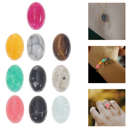 10Pcs Naturstenar Cabochoner, Diy Smycken Material 1