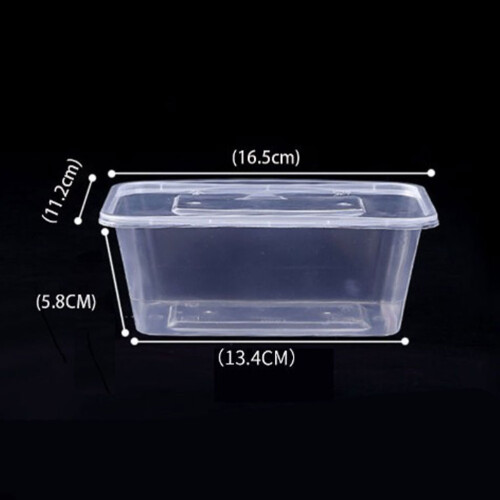 50Pcs Transparent Bär Låda 1000 Ml Engångs Behållare 1