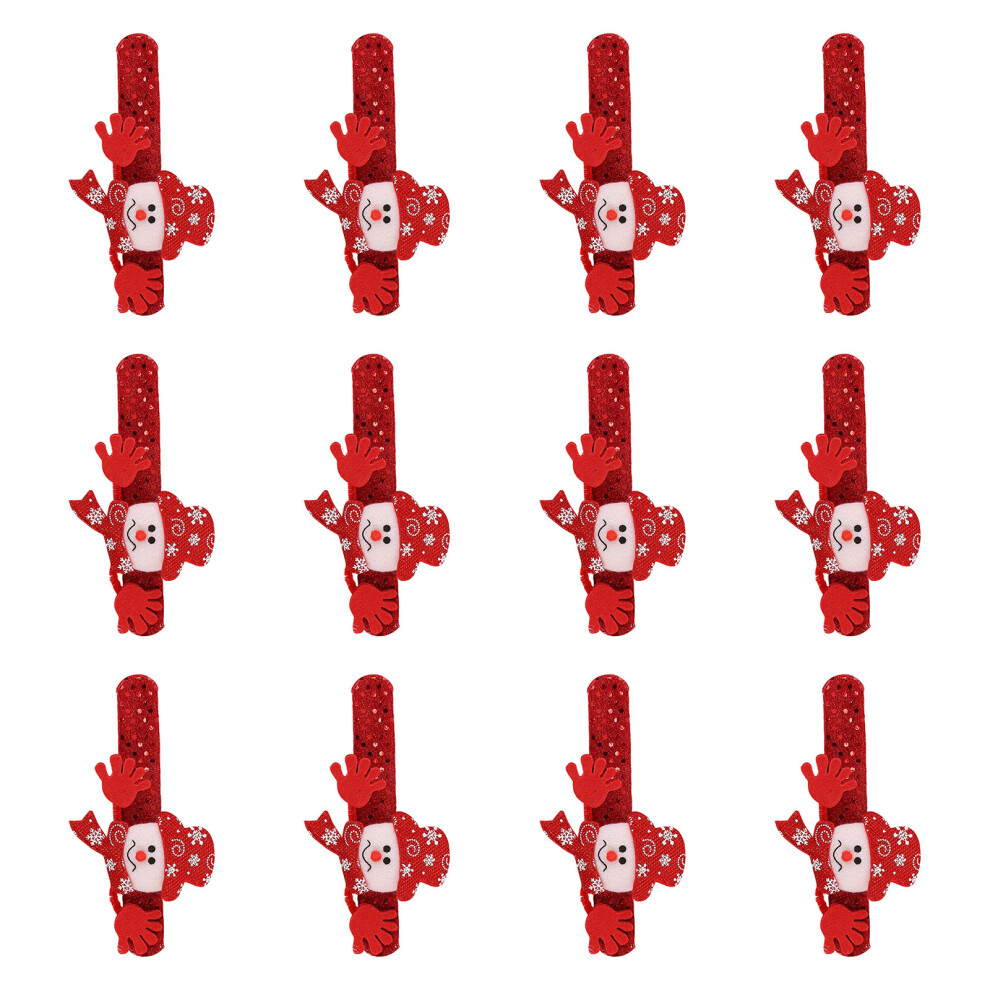 12Pcs Christmas Holiday Wristbands Soft Slap On Bracelets For-B 7709000067282