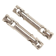 2pcs Steel Drive Shaft for 1/24 RC Cars, 41-51mm, Silver