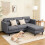 Alivio Modern L-Shaped Sectional Sofa with Movable Chaise (Grey) 1
