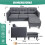 Alivio Modern L-Shaped Sectional Sofa with Movable Chaise (Grey) 2