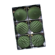 Luxurious Flocking Ornament Set 6pcs Christmas Tree-Fruit green