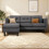 Alivio Modern L-Shaped Sectional Sofa with Movable Chaise (Grey) 3