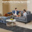 Alivio Modern L-Shaped Sectional Sofa with Movable Chaise (Grey) 4