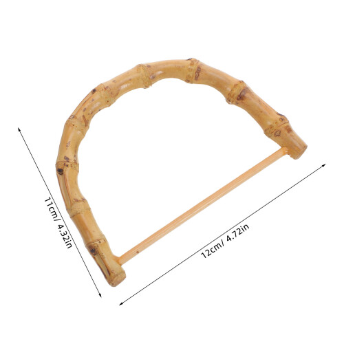 2St Bambus Handtag För Handväska Diy Väsksortiment 12 Cm Beige 2