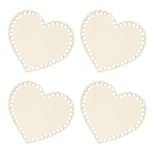 4St Träväskbotten Diy Stickning Väskform Med Hål 2