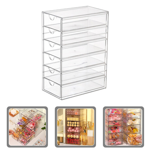 Organizer Desktop A Cassetti Trasparente Pet Per Ufficio E Casa 1