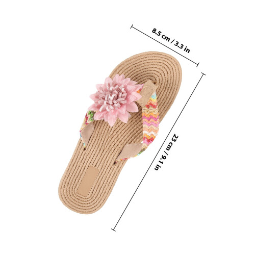 1 Par Vävda Hawaii- Blommönster Strandflip-Flops 1